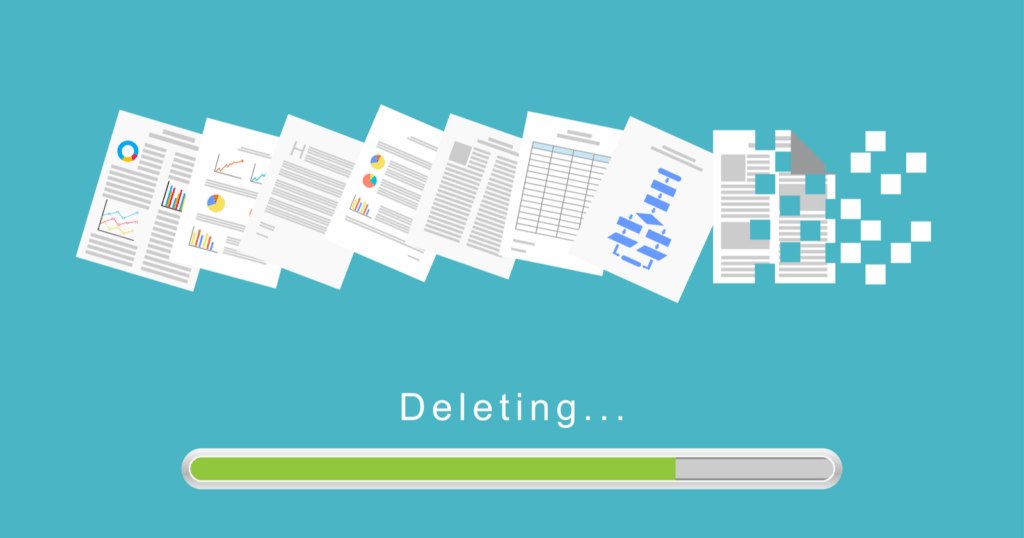 An illustration of deleting old content