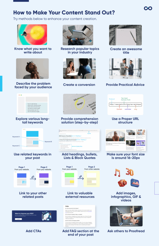 Methods that can make your content standout, prepared by VeecoTech