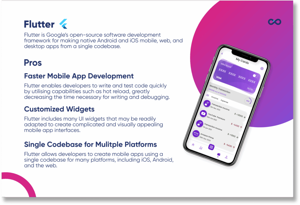 Illustration of Flutter pros prepared by VeecoTech