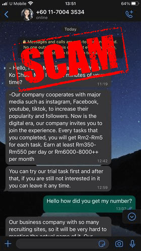 Scam alert example 1