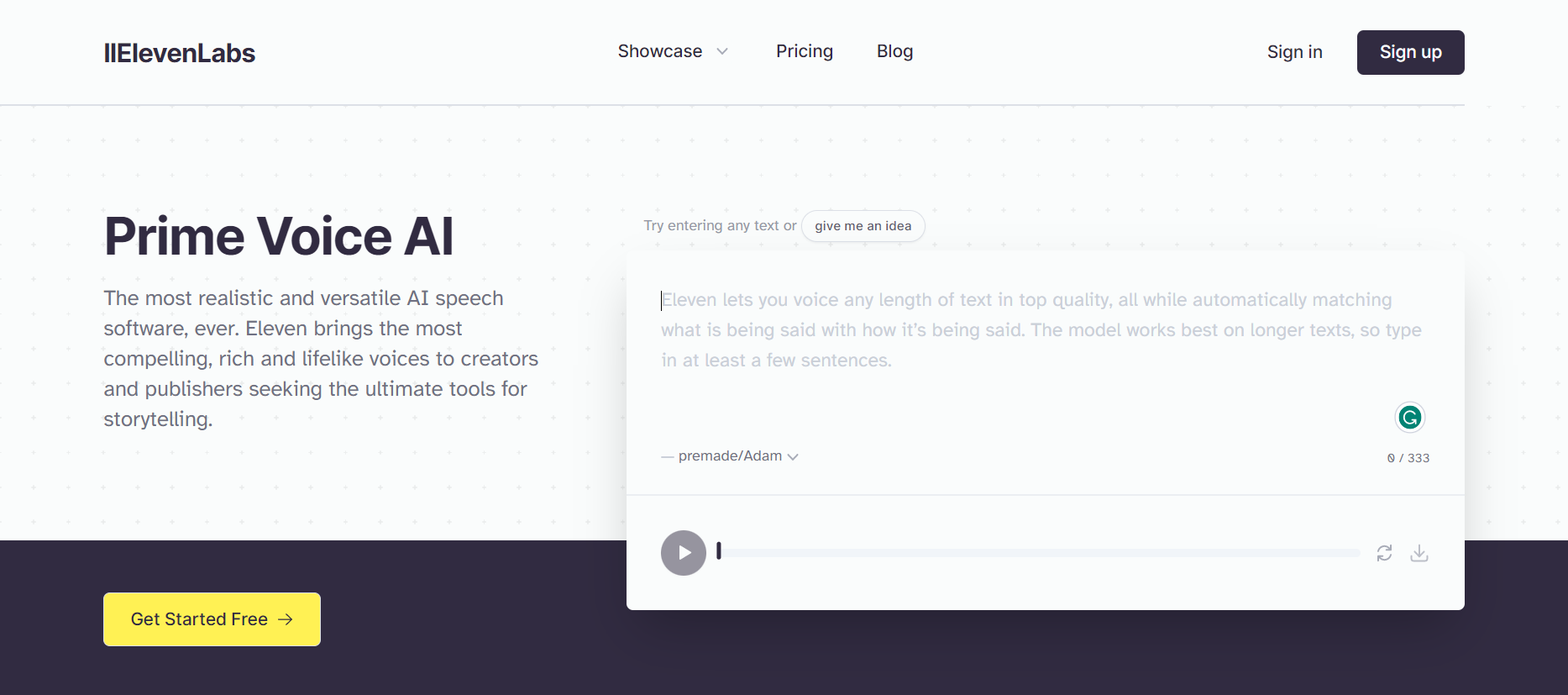 A screenshot of Elevel Labs main page