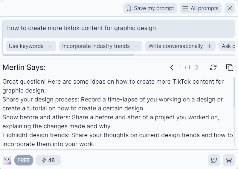 A screenshot of Merlin AI tools