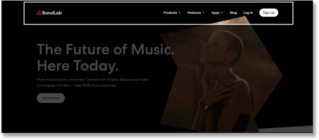 A screenshot of Bandlab header