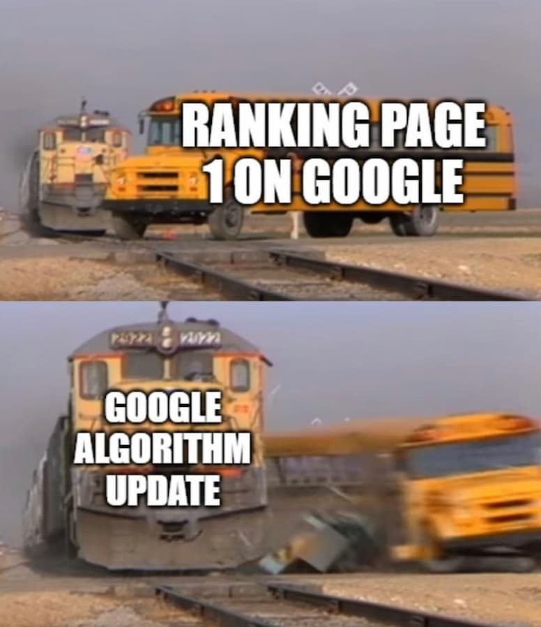 meme of ranking on Google SEO