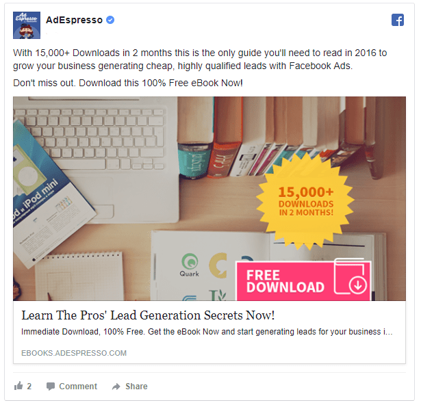 A screenshot of Ad Espresso retargeting ads