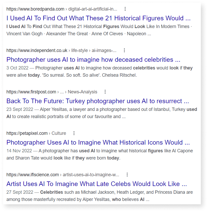 A screenshot of truncated long title in SERPs
